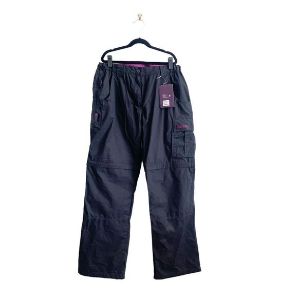 Mountain Warehouse Trek Convertible Trouser Pants Black Womens 8 Zip-Off Leg NWT - Picture 2 of 10